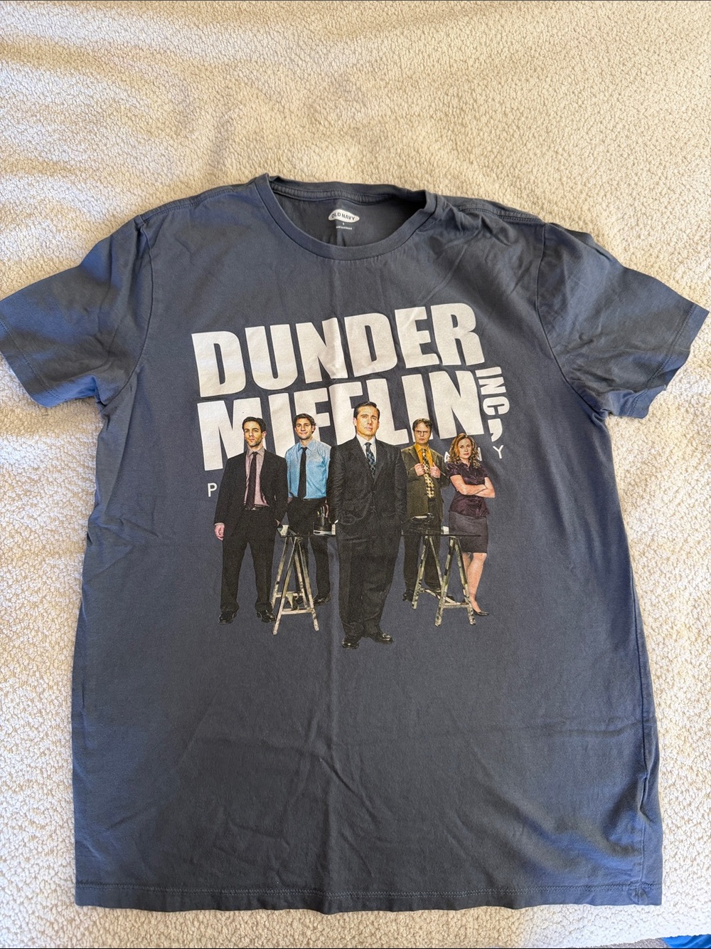 Old Navy Navy Blue 'Dunder Mifflin' Graphic Crew Neck Tee